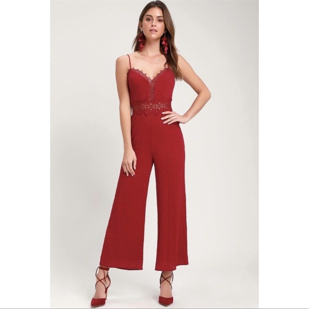 NWT ✨ Lulus Leeta Swiss Dot Jumpsuit